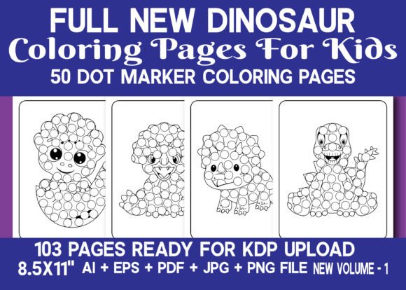 Engaging Dinosaur Dot Marker Coloring Pages for Kids