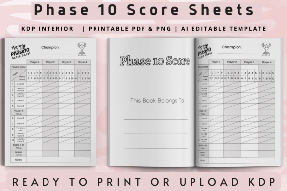 Master Your Game Nights with the Phase 10 Score Sheet KDP Interior