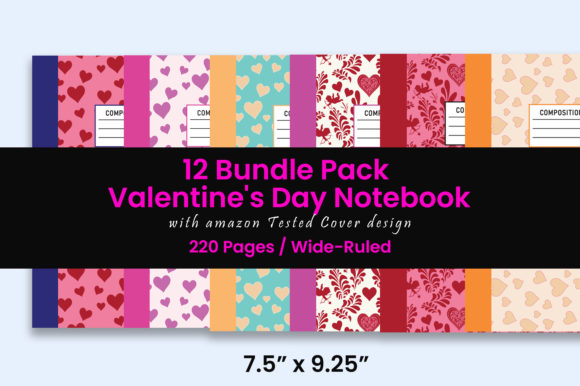 Valentine's Day Notebook Bundle Pack for Amazon KDP Publishing